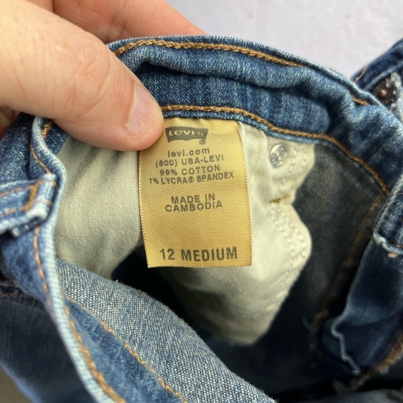 Levi’s 515 Bootcut Jeans Womens 12 Blue Denim Stretch Comfy Pants 2421 - Picture 3 of 10